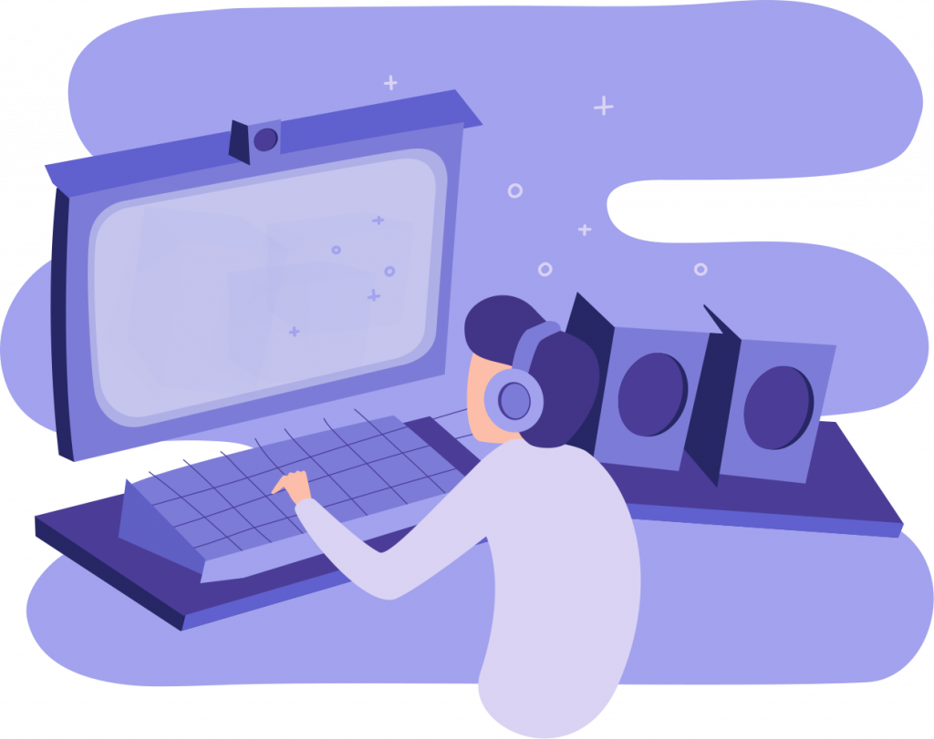 Man using a computer